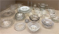 Assorted clear glassware