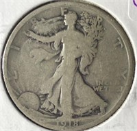 1918-S Walking Half Dollar VG