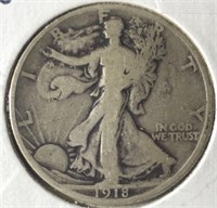 1918-S Walking Half Dollar Fine