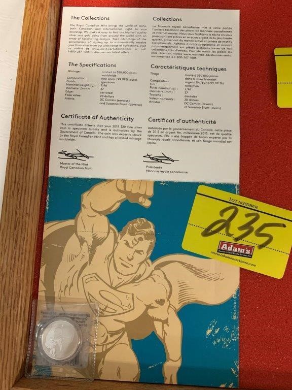 .999 FINE SILVER SUPERMAN COIN W/ PACKAGE