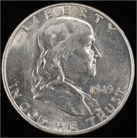 1949-D FRANKLIN HALF DOLLAR VERY CH BU FBL