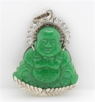 Green stone Buddha pendant
