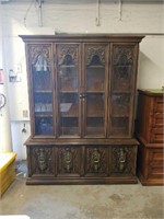 Vintage Two Piece China Hutch with Underneath