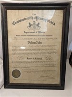 1912 Department of Mines Certificate