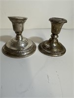 Vintage pair of candlestick holders marked