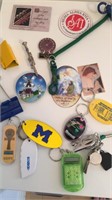 Assorted Key Chains, Magnets and Clips
