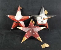Tin Stars Christmas Santa Snowman Anne Schickel