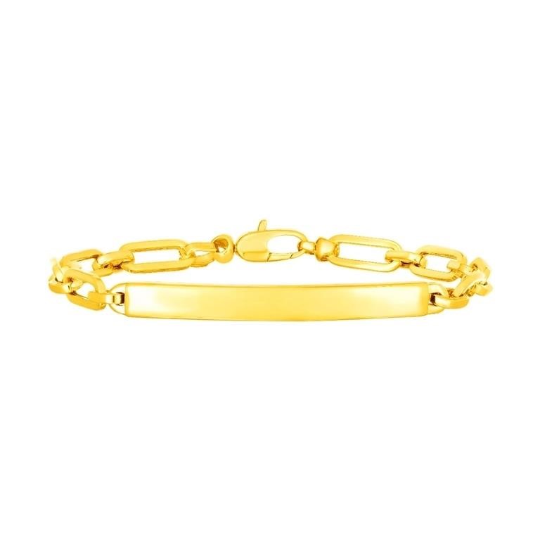 14k Gold Paperclip Chain Bracelet