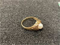 10K BLACK HILLS GOLD PEARL RING - SIZE 4.5