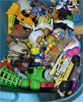 Tote Lot Numerous Toys, Figures, Vehicles & More