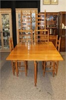 5pc Solid Heart of Pine Dropleaf Table w/ 4