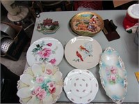 Painted glassware lot. Bowls, dishes and more.