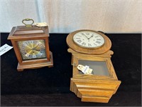 2pc Howard Miller Clocks: Carriage, Wall Regulator