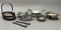 Lot of Silver Plated Tableware & 2 Pewter Knives