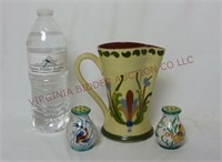 Amalfi Salt & Pepper Set and 6" Pottery Creamer