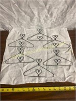 Six Metal Heart Design Doll Clothes Hangers