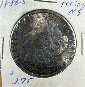 1880-S Silver Morgan Dollar MS w/ Toning