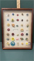 Antique Buttons-framed 9.5 in x13 in