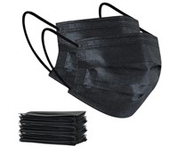 100PCS DISPOSABLE FACE MASKS, BLACK