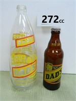 (2) Dad's Root Beer Bottles - "Big Jr." & 33.8 oz.