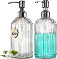 JASAI 18 Oz Glass Soap Dispenser with Rust Proof