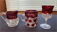 RUBY FLASH CARNIVAL GLASSES 1893 TO 1902