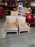 Pr. Of beige occ. Arm chairs