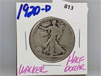 1920-D 90% Silver Walker Half $1 Dollar
