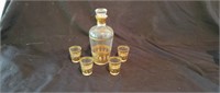 Vintage Culver Whiskey Decanter and Shot Glasses