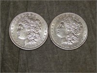 Pair of 1900 Morgan Silver Dollars AU/UNC ???