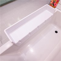 Bathtub Splash Guard & Toy Tray, White