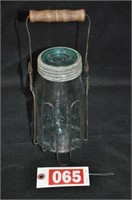 Mason's Improved 1-QT aqua jar, dated 1869
