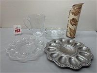 Crystal Dishes, Vase, Deviled Egg Trays