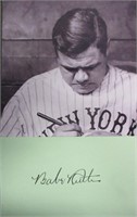 Babe Ruth Signed Album Book Page