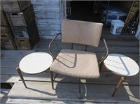 Vintage Swivel Chair + 2 Side Tables