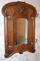 Antique oak framed mirror