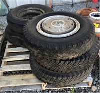 (O) Pallet of Various Used Tires Including Buick