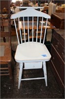 Painted Wood Valet/Chair w/Drawer