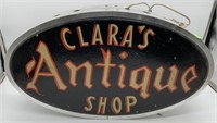 Clara's Antique Shop Sign,Aluminum Frame,2Side