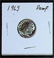 1963 FDR Silver Dime; Proof State