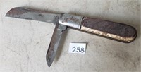 Vintage Barlow Folding Knife, About 6" Long