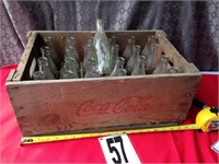Vintage Coca Cola Crate with Clear Coke bottles