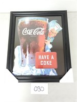 Framed Coca-Cola Poster (No Ship)