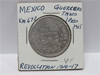 1915 Mexico Taxco 1 Peso