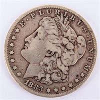 Coin 1883-S Morgan Silver Dollar Key Date  VG