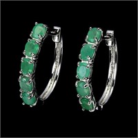 NaturalColombian Green Emerald Earrings