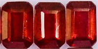 3 pieces of Natural Mozambique Rubies 6x4