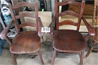 (2) Wooden Arm Chairs(R1)
