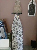Ironing board and clothes hangers