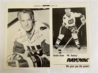 Gordie Howe Hand Signed Rayovac 8 1/2" x 11" Photo